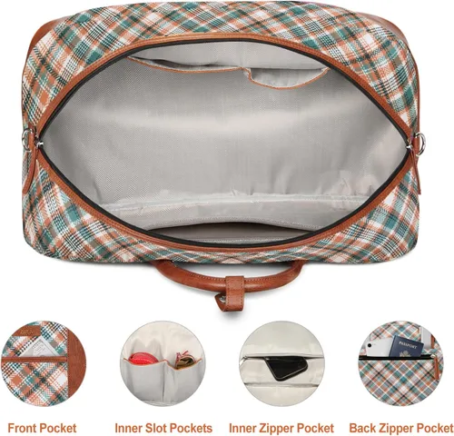 Vista 92 de IBFUN Bolsas de fin de semana para mujer, bolsa grande de lona para viaje, bolsa de viaje con compartimento para zapatos, 21 pulgadas, juego de 3