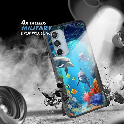 Vista 835 de Funda para Galaxy A14 5G, resistente de doble capa híbrida de policarbonato duro, goma suave, a prueba de golpes, funda protectora resistente