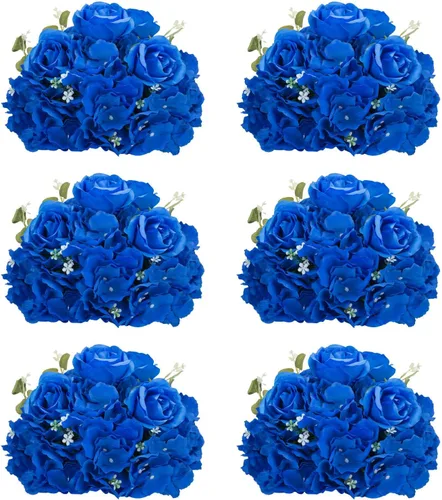 Vista 10 de Bolas de flores burdeos para centros de mesa: 11.8 pulgadas de diámetro, juego de 6
