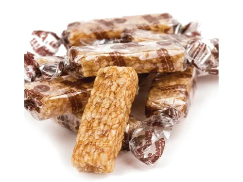 Vista 2 de Joyva Sesame Crunch - Pequeñas barras de caramelo de sésamo crujientes envueltas individualmente con miel, aperitivos dulces para llevar, Kosher