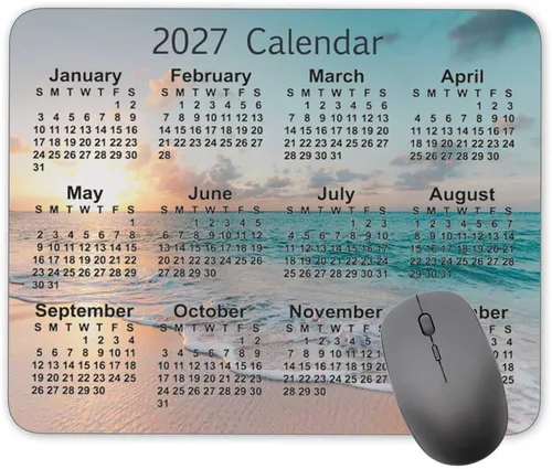 Vista 9 de Alfombrilla de mouse con calendario, calendario horizontal 2026, alfombrilla de mouse de goma natural, alfombrilla de mouse rectangular de calidad