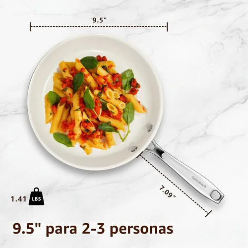 Vista 9 de SAKAMOSH Sartén de cerámica antiadherente de 9.5", sartén no tóxica