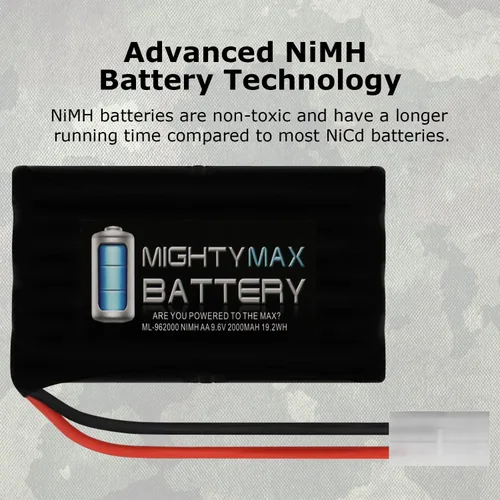 Vista 7 de Mighty Max Battery Batería NiMH de 9.6V 2000mAh para tren Polar Express de calibre G de Lionel