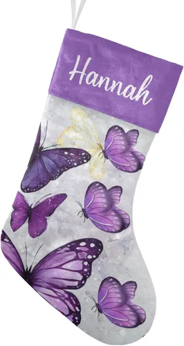 Vista 16 de Calcetines de Navidad personalizados con diseño de unicornio y flores con nombre, medias de Navidad personalizadas para decoración de fiestas