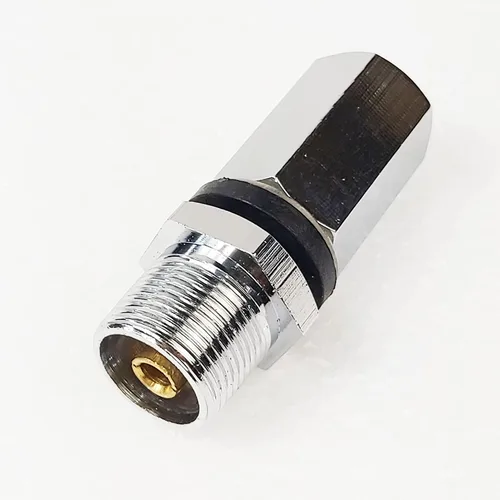Vista 2 de 3/8-24 Roscado Antena Stud SO-239 Adaptador Latón cromado para Antenas de radio CB y Jamón