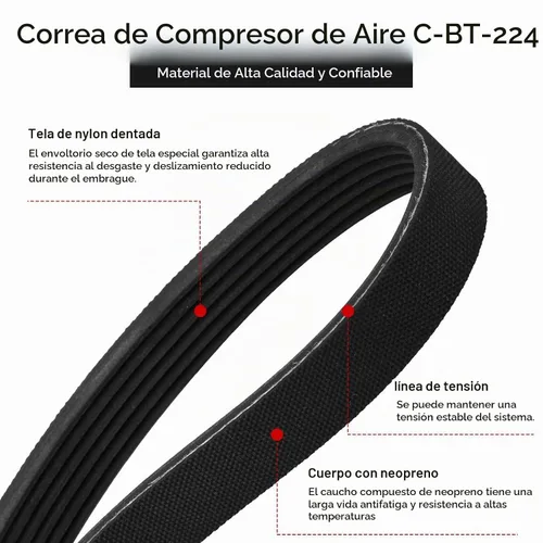 Vista 2 de Fuoequl 470j6 Cinturón de compresor de aire C-BT-224, 1 unidad