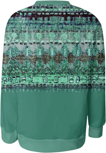 Vista 6 de Sudaderas de cuello redondo, sudadera de manga larga con cuello redondo para mujer, casual, cómoda, holgada, ligera