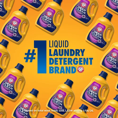 Vista 4 de ARM & HAMMER Deep Clean - Detergente líquido para ropa con fórmula de olor, aroma Radiant Burst, 75 onzas líquidas, 50 cargas