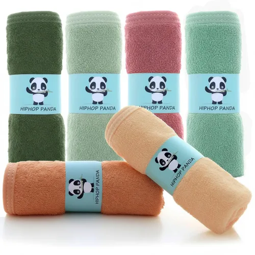 Vista 17 de HIPHOP PANDA Toallitas para bebé, rayón hecho de bambú - 2 capas ultra suaves y absorbentes, toallita facial de baño para recién nacidos - toallitas