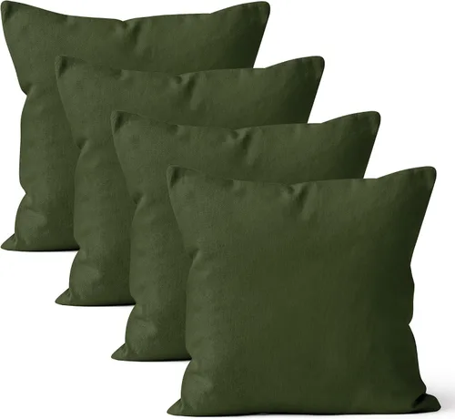 Vista 80 de Encasa XO Juego de 2 fundas de almohada de 12 x 12 pulgadas, color beige, sin rellenos, fundas de almohada de algodón para sala de estar, cama