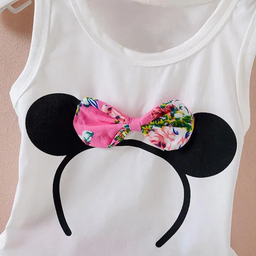 Vista 4 de MH-Lucky Conjuntos cortos de 2 piezas con camiseta pantalones cortos para bebé niña