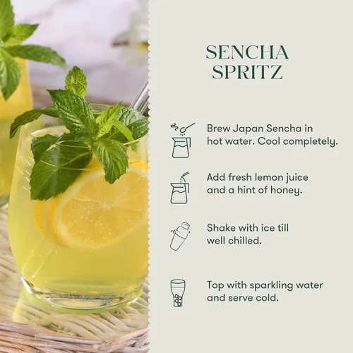 Vista 5 de LUXMI Estates - Té verde Sencha japonés - 50g (25 tazas) Té auténtico Sencha japonés de First Leaves Té premium suave, rico y refrescante
