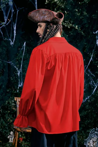 Vista 4 de Camisa medieval de pirata para hombre, disfraz renacentista, cosplay, camiseta gótica victoriana, camiseta vikinga, tops de vampiro