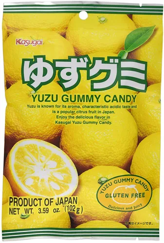 Vista 2 de Kasugai Yuzu Gummy Candy 3.59oz (paquete de 9)