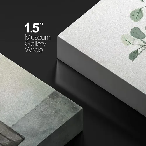Vista 4 de wall26 Lienzo impreso para pared, diseño de hojas de bosque verde pastel, florero, naturaleza, ilustraciones de área silvestre, arte moderno