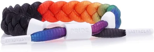 Vista 5 de Rastaclat Braided Bracelets for Men and Women - Originals Collection Adjustable Stackable and Braided by Hand Advocate Rosa/Blanco/Azul marino