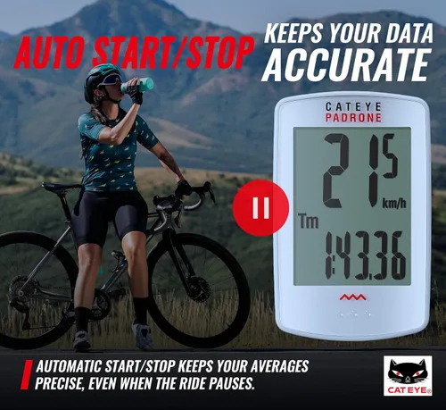 Vista 8 de CATEYE Computadora Inalámbrica para Bicicleta Padrone – Ciclocomputadora con Pantalla de Gran Tamaño, Velocímetro y Odómetro Inalámbricos, Montaje