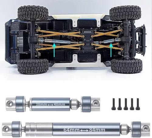 Vista 5 de 1/24th RC eje de transmisión de acero CVD 38+2.520 in eje de transmisión para Axial SCX24 Gladiator AXI00005 Crawler Car