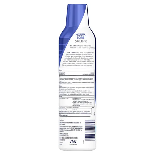 Vista 2 de Oral-B Enjuague bucal para dolores bucales, cuidado especial, enjuague bucal con peróxido de hidrógeno, 16 onzas líquidas, enjuague bucal sin alcohol