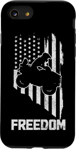 Vista 13 de Funda vintage para iPhone 14 ATV Freedom Patriotic Quad Bike 4 Wheeler con bandera de EE. UU