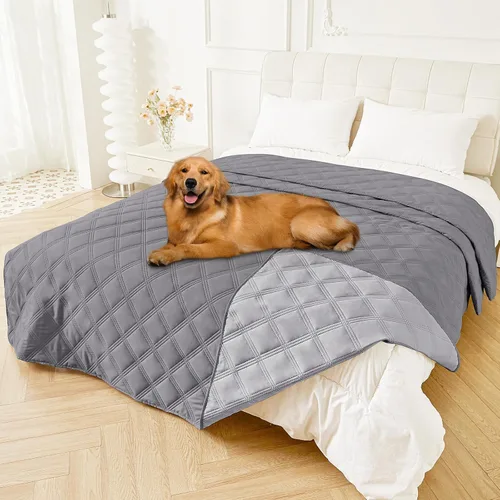 Vista 148 de Smiry Funda impermeable para cama de perro, manta reversible para mascotas para sofá Manta suave lavable para perro, funda a prueba de fugas