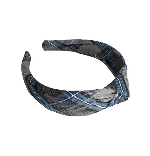 Vista 13 de Diadema anudada de 1.25 pulgadas, uniforme escolar, a cuadros, acolchada, con nudo en la parte superior, diadema de uniforme (cuadros 120)