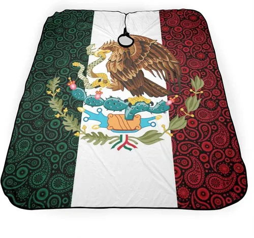Vista 4 de Bandera de cachemira de México para salón de belleza, capa de corte de pelo para peluquería y peluquería delantal, accesorio de peinado para unisex