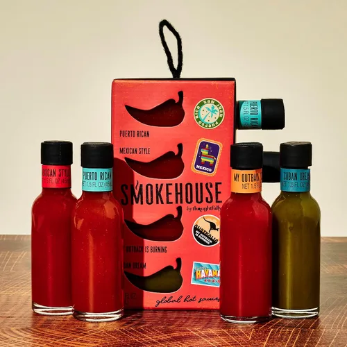 Vista 7 de Modern Gourmet Global Hot Sauce To Go! 5 botellas de 1.6 onzas. Salsas picantes de todo el mundo.