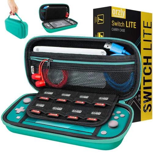 Vista 17 de Orzly Carry Case for Nintendo Switch Lite - Portable Travel Carry Case with storage for Switch Lite Games & Accessories [Solid Black]