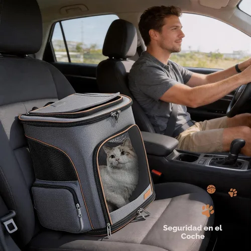 Vista 6 de Lekereise Mochila para Gatos Expandible Transportador de Mascotas Mochila para Gatos y Perros Pequeños, Mochila Transportador de Perros Plegable