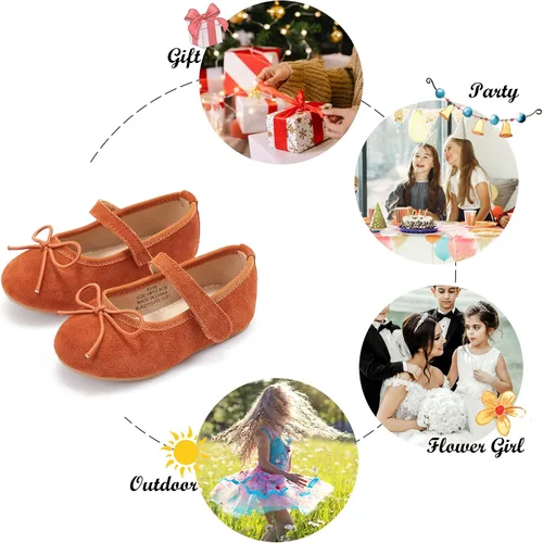Vista 5 de Felix & Flora Zapatos de vestir para niña de las flores, zapatos planos de ballet para niñas, para fiestas, escuela, boda