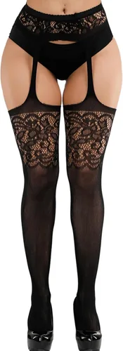 Vista 4 de DRESHOW 6 Pack Fishnet Garter Belt Stocking Suspender Pantyhose Tights Thigh High Pantyhose