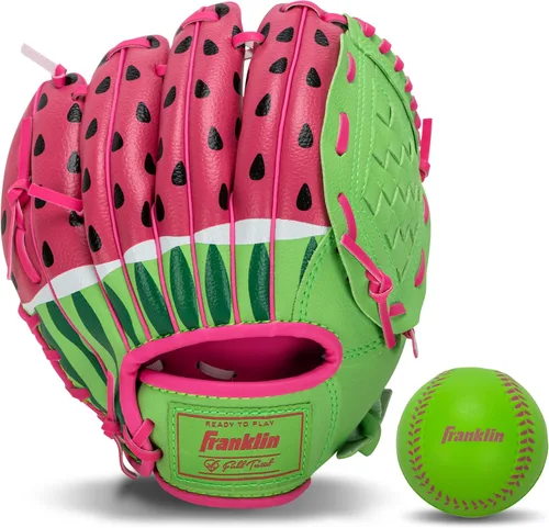 Vista 12 de Franklin Sports Juego de guantes de teeball + pelota para niños Negro