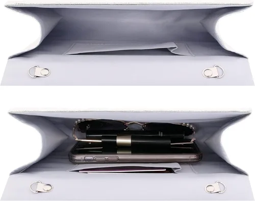 Vista 8 de Naimo - Deslumbrante bolsa pequeña de solapa, con cadena desmontable para eventos nocturnos.