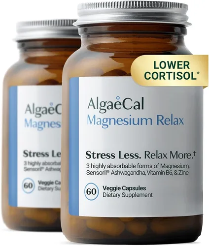 Vista 15 de AlgaeCal Magnesium Relax™ - Magnesio Quelado con Ashwagandha para Dormir y Ansiedad Ocasional - Glicinato, Malato, Citrato - Apoyo para el Sueño