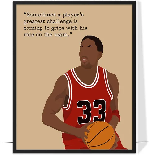Vista 29 de LOLUIS Arte de pared motivacional, citas inspiradoras de baloncesto, sin marco, 8 x 10 pulgadas, ilustraciones dibujadas a mano, dormitorio