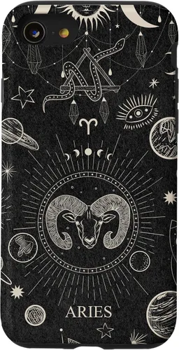 Vista 18 de Carcasa para iPhone 17 con signo del zodiaco astrológico y estético celestial de Aries