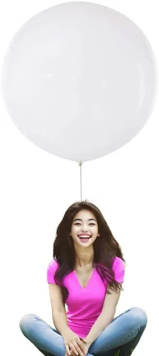 Vista 12 de IN-JOOYAA Globos redondos grandes de 36 pulgadas, paquete de 5 globos de látex gigantes de color rosa intenso para decoraciones de fiestas