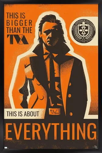 Vista 8 de Marvel Loki: Season 2 - Póster de pared de Loki Everything, 22.4 pulgadas de largo x 14.7 pulgadas de ancho, versión enmarcada de madera de granero