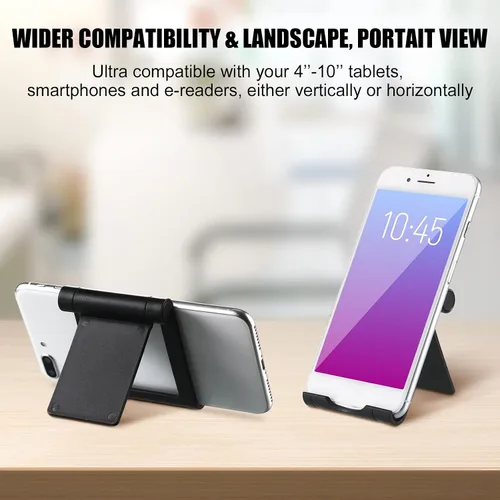 Vista 6 de Fabbay Soporte plegable para teléfono celular, 40 unidades, multiángulo, soporte universal para teléfono celular, base portátil para teléfono Negro
