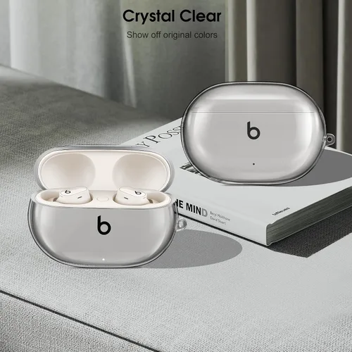 Vista 2 de Fintie Funda transparente para los nuevos Beats Studio Buds + (2023) / Beats Studio Buds 2021, funda protectora antipérdida a prueba de golpes