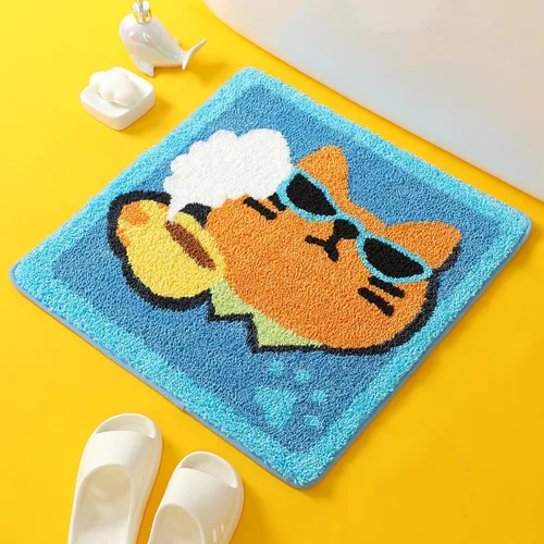 Vista 11 de Molesun Lindo tapete de baño de oso, tapete de baño antideslizante y suave, divertido tapete de microfibra de felpa absorbente de agua