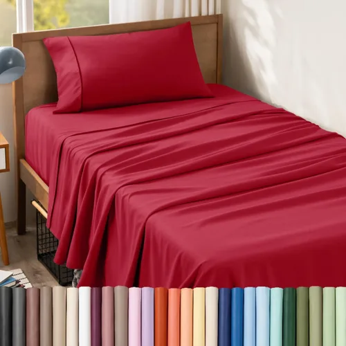 Vista 84 de Bare Home Juego de Sábanas Twin - Sábanas de Cama de Microfibra Ultra-Suave 1800 - Doble Cepillado - Bolsillos Profundos - Ajuste Fácil - Extra