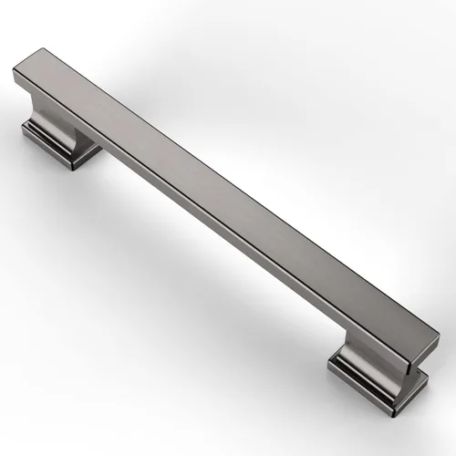 Vista 45 de Asidrama - Paquete de 6 manijas de gabinete de cocina color latón cepillado de 3.75 pulgadas (96mm), tiradores para gabinete, accesorios
