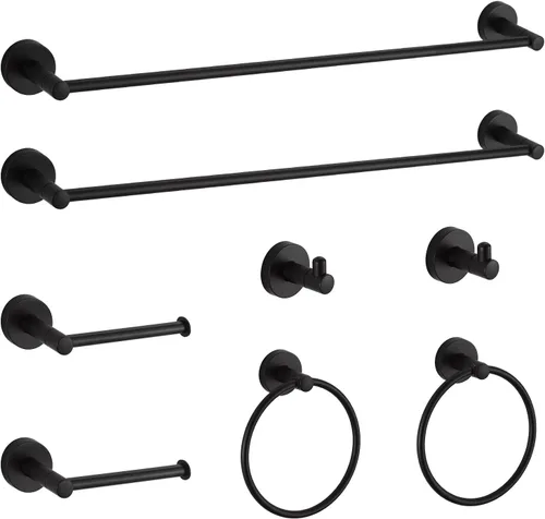 Vista 8 de BGL Juego de Accesorios de Baño Dorado Cepillado, Juego de Toallero de 4 Piezas