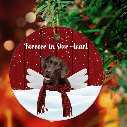 Vista 11 de Forever in Our Heart Ornaments Funny Pet Dogo Argentino with Angel Wings Ornament Christmas Tree Decoration Pet Loss Gifts Pet Memorial Gifts