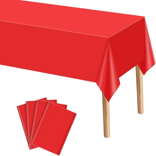 Vista 20 de Mwellewm 6 manteles de plástico desechables, mantel de arcoíris de colores surtidos, rectangular de neón colorido a granel sólido para cumpleaños