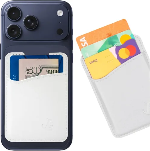 Vista 9 de Wallaroo Premium - Tarjetero adhesivo de cuero para teléfono celular - Para Android e iPhone - Para mujeres y hombres - Resistente con forro