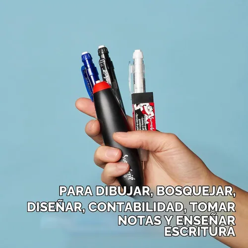 Vista 5 de SAKURA 50250 SumoGrip - Recambio de borrador de lápiz mecánico, paquete de 3, color blanco