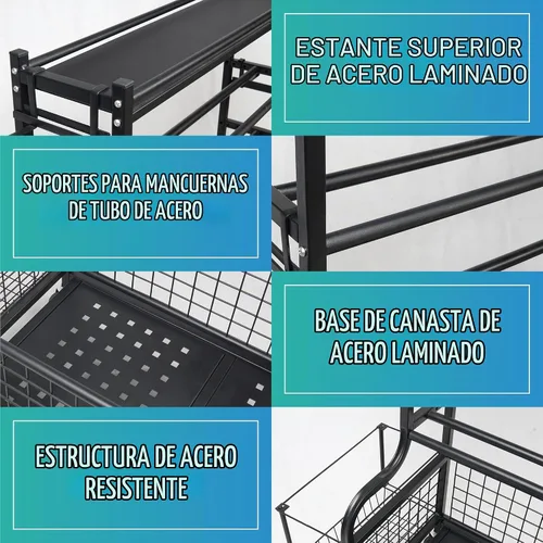 Vista 2 de STUFFSTASH Soporte ajustable para mancuernas para gimnasio en casa, estante de peso resistente con estante para pesas rusas, soporte para tapete